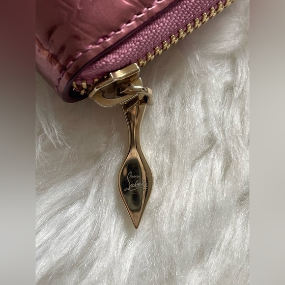 Christian Louboutin Pink Enamel Zippy Wallet - Picture 11 of 12